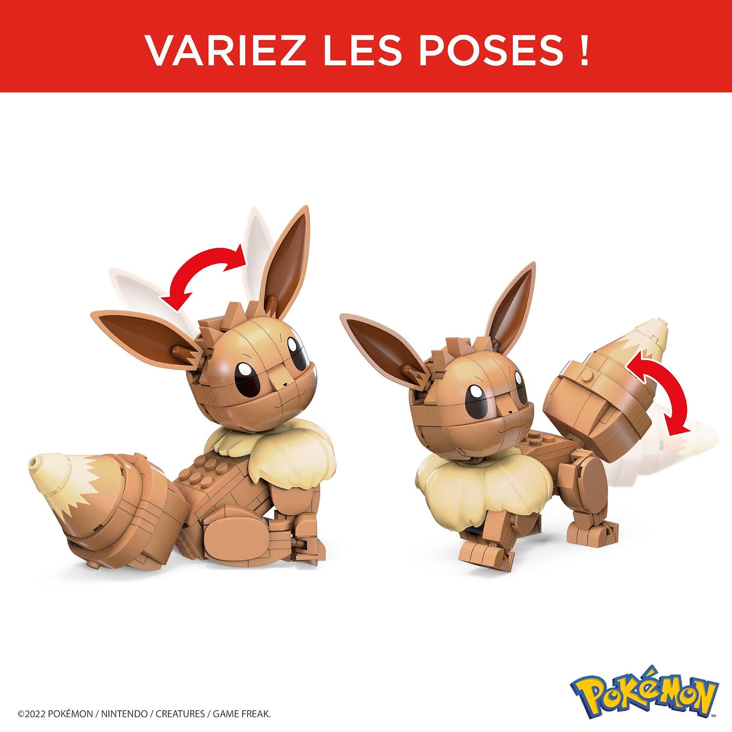 MEGA Pokémon — Figurine Évoli articulée 228 pièces – Image 3