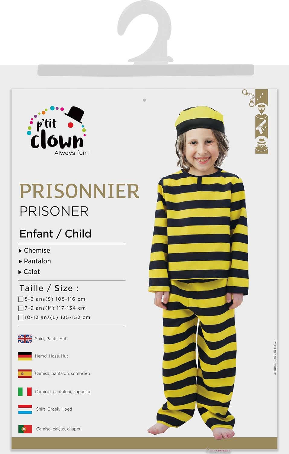 P'TIT CLOWN — Déguisement Prisonnier Enfant 10-12 ans – Image 5