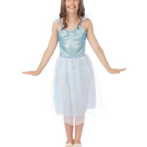 P'TIT CLOWN - Déguisement Princesse Fille - Fairytale Princess - Robe - Costume Enfant Anniversaires, Carnaval, Cosplay, Fêtes Costumées et Évènements à Thème (Bleu, 7/9 ans)