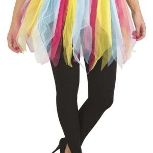 P'tit Clown - Tutu Adulte en Tulle - H. 40 cm - Taille Unique (FR/ES, Alpha/Lettres, Taille Unique, Taille Normale, Taille Normale, Multicolore)