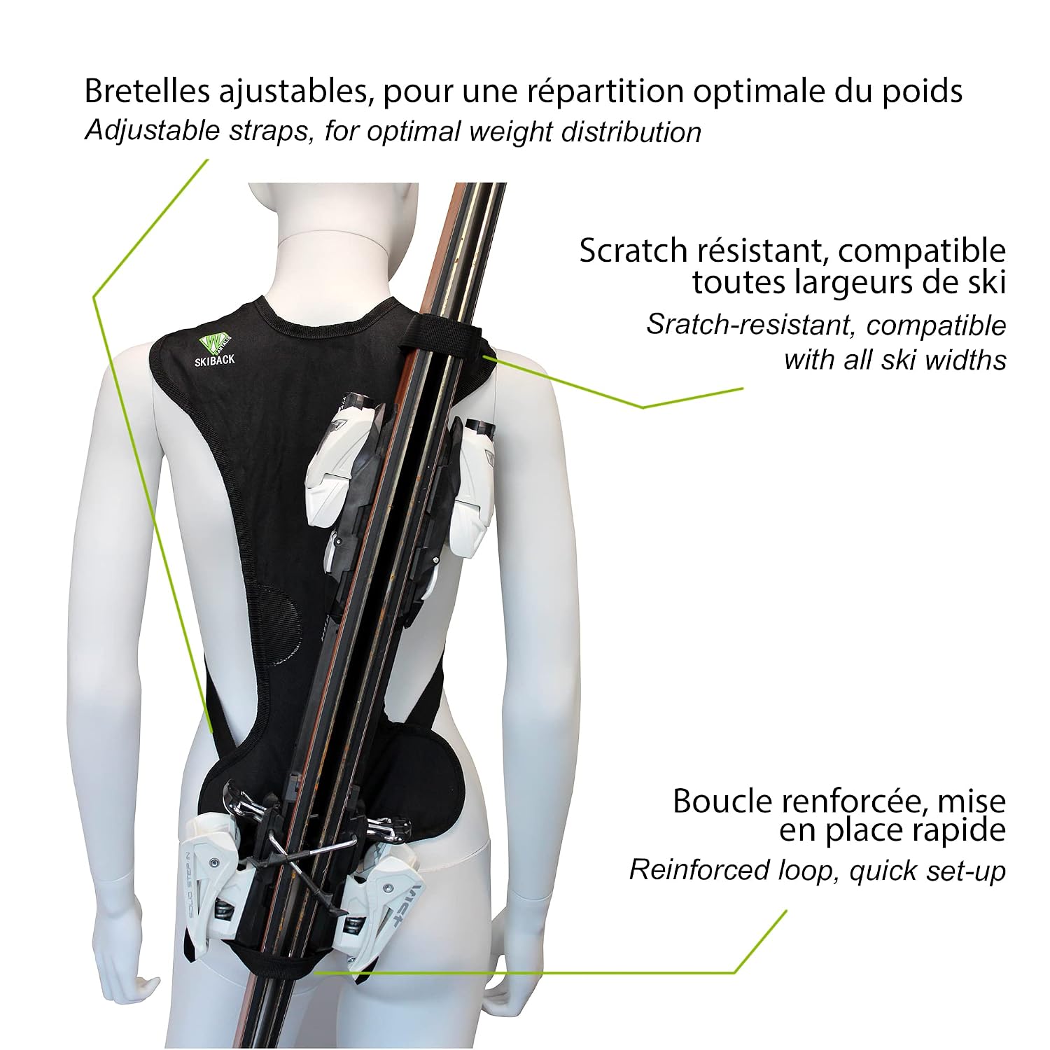 WANTALIS SKIBACK — Porte-skis Adulte Standard Noir – Image 3