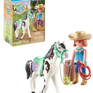 Playmobil 71358 Ellie & Sawdust - Horses of Waterfall - avec Le Personnage d'Ellie et Un Cheval au Pelage Soyeux - Dès 5 Ans
