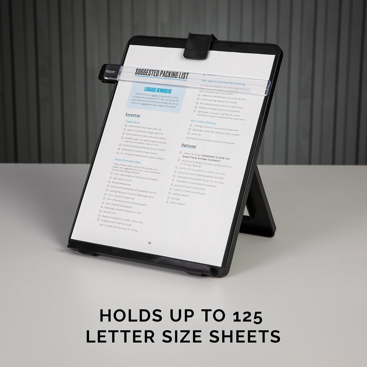 Fellowes Porte-copies chevalet avec guide-lignes, jusqu'à 125 feuilles, noir – Image 2