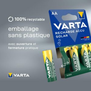 Alternative view of VARTA Recharge Accu Solar — Piles rechargeables AAA x2 550 mAh