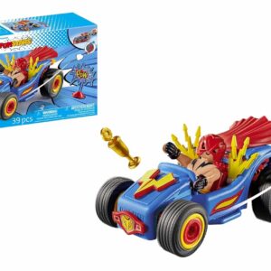 Playmobil 71632 Catcheur et Kart Funstars - Comprend Un Personnage, Un Kart avec Moteur rétractable Ainsi Que des Accessoires - Dès 4 Ans