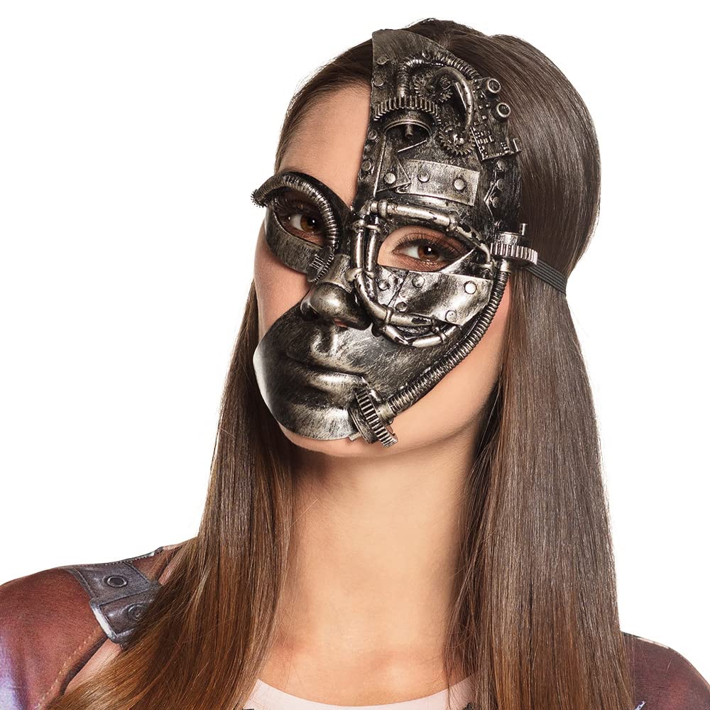 BOLAND — Demi-masque steampunk robot noir taille unique – Image 2