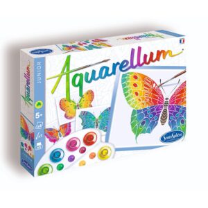 SentoSphère - Aquarellum Junior - PAPILLONS – Kit de peinture magique enfant – Activité créative- 4 tableaux cértis – 5 peintures pour créer des multiples nuances - Dès 5 ans - fabriqué en France-661
