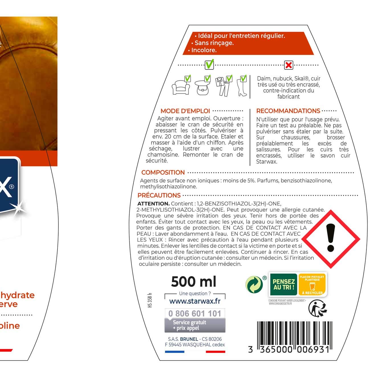 STARWAX Lait de Soin pour Cuir - 2x 500ml - Idéal pour Nettoyer, Nourrir et Préserver Régulièrement le Cuir – Image 2