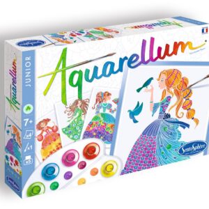 SentoSphère - AQUARELLUM JUNIOR - PRINCESSES FLEURS - Kit peinture - Peinture Aquarellable Magique - A partir de 7 ans - fabriqué en France