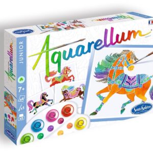 SentoSphère - AQUARELLUM JUNIOR - CHEVAUX - Kit peinture - Peinture Aquarellable Magique - A partir de 7 ans - fabriqué en France