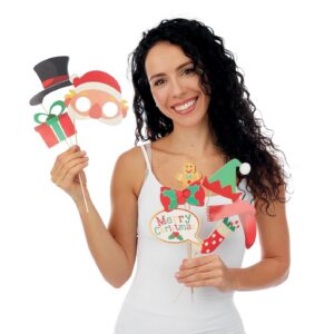 P'TIT CLOWN - Accessoires Photobooth - Parfait pour Selfie Photomaton, Animation Fête Anniversaire, Mariage, Nouvel an, Noël, Bal Disco, Mascarade, Masquerade (9, Noël, Taille Unique)