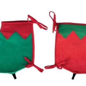 P'tit Clown - 23641 - sur-Chaussures Lutin - Couvre-Chaussures Elfe de Noël - Accessoires Déguisement Xmas Christmas pour Fêtes de Fin d’année - Taille Unique - Vert, Rouge