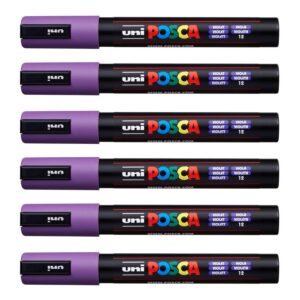POSCA Uni-Ball PC-5M Lot de 12 balles Violet