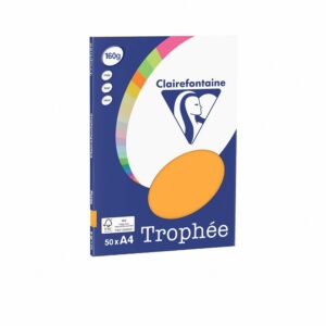 Clairefontaine 4158C 50 feuilles feuilles de papier multiusage A4 160 g/m² (Orange Clémentine) (Import Allemagne)