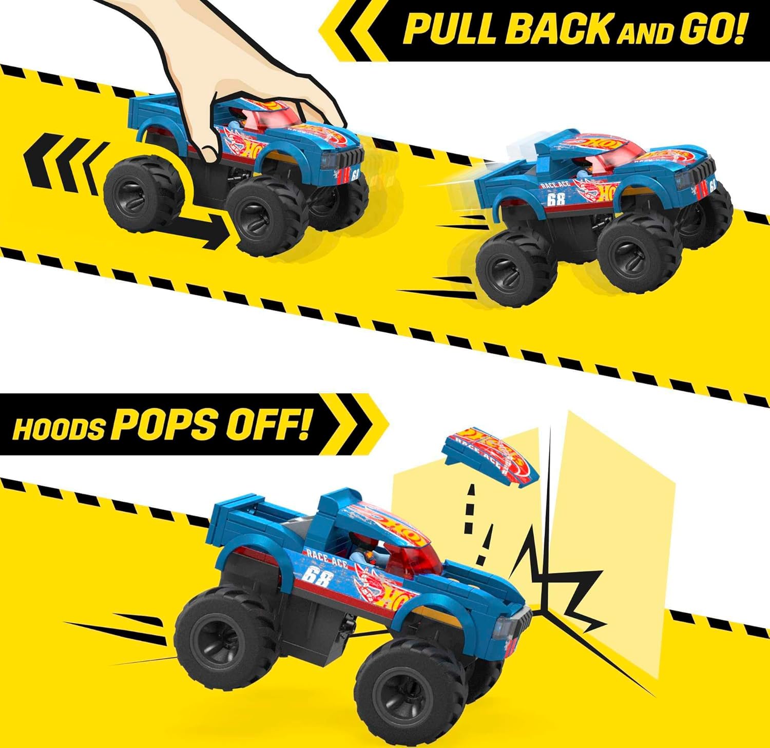 MEGA Hot Wheels Smash & Crash Race Ace — Monster Truck 85 pièces – Image 3