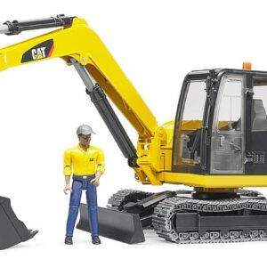 bruder - 02466 - Mini Pelleteuse CATERPILLAR Jaune avec Personnage