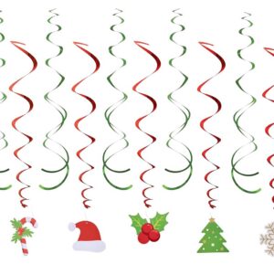 P'TIT CLOWN - 22835 - Décorations de Noël à Suspendre - Spirales Métallisées - Lot de 12 - Tourbillons Swirls, Guirlande Décor Sapin, Maison, Porte d'Entrée, Rebords de Fenêtres - Christmas, Xmas