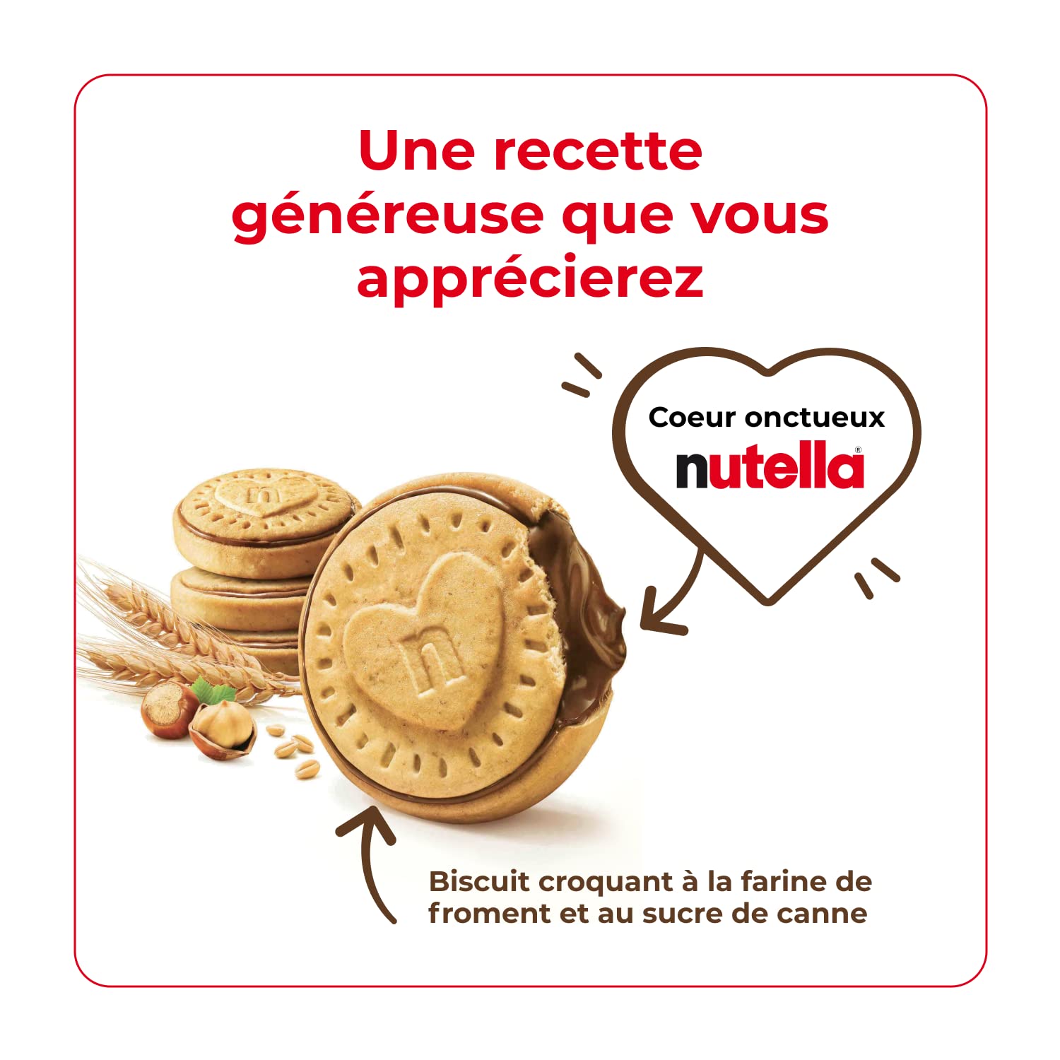 NUTELLA — Biscuits fourrés à la pâte à tartiner, format familial – Image 2