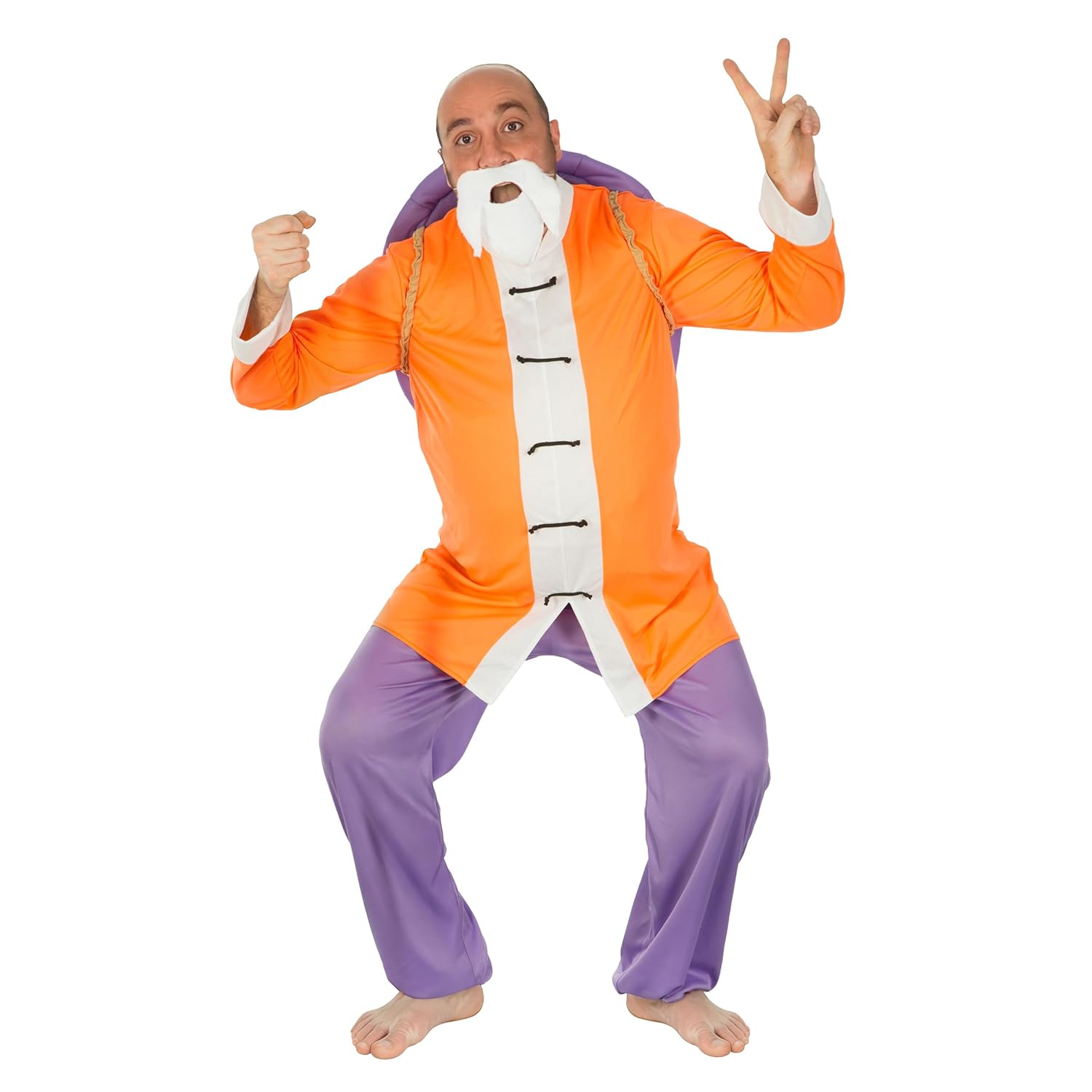 Chaks - Costume Muten Roshi pour homme, tenue officielle Dragon Ball, ensemble anime 4 pièces pour carnaval et Halloween
