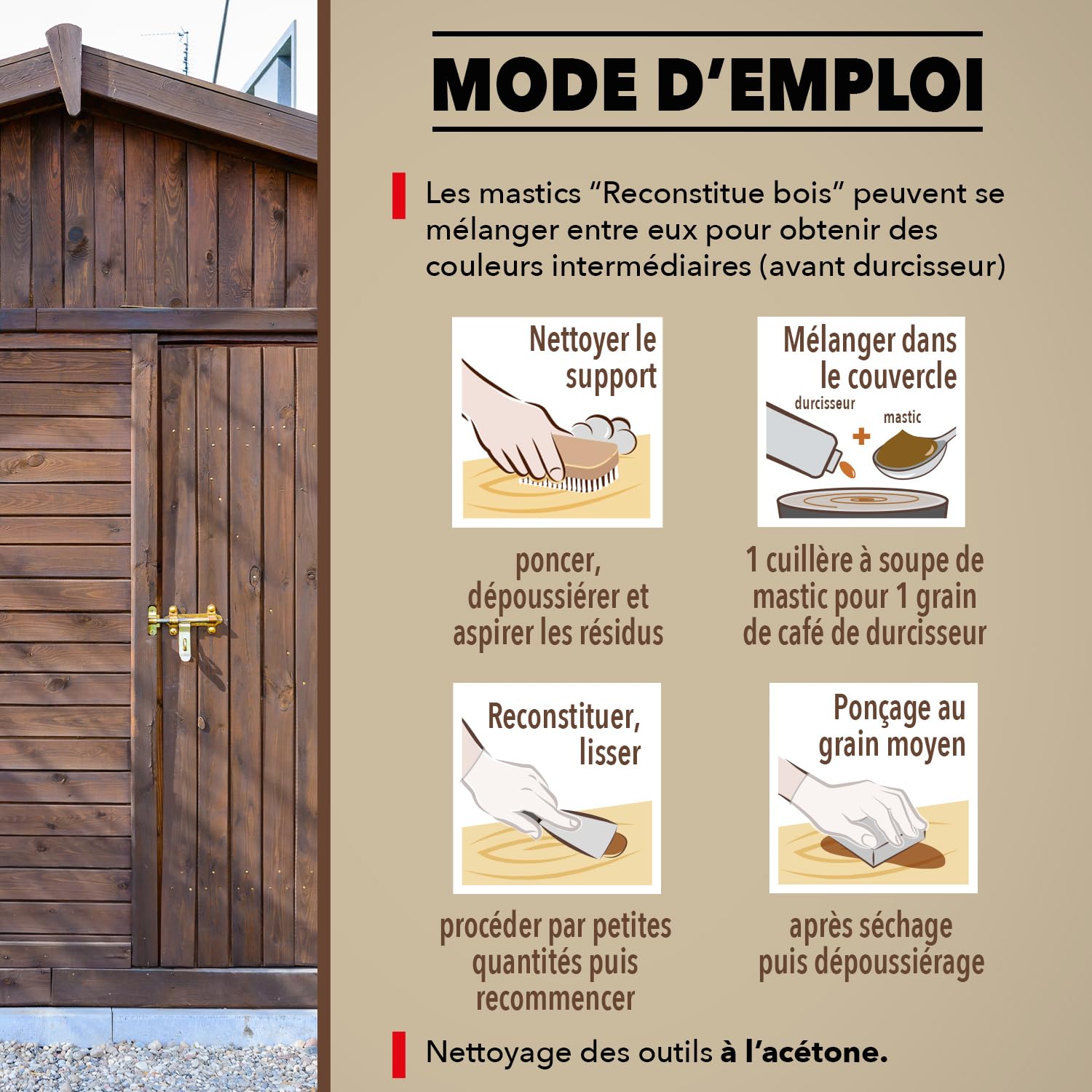 SINTOBOIS — Pâte à bois charges lourdes sapin 550g – Image 3
