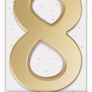 P'TIT CLOWN - Bougie Géante Anniversaire - Bougie Chiffre - Parfaite pour Décoration Gâteau - Fête Enfant, Adulte, Birthday Party - Hauteur : 13 cm - Or (8)