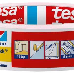 Tesa Masking Tape Precision Indoor/Sensitive Ruban adhésif de masquage, rose doux, 50 m x 25 mm