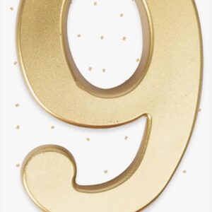 Alternative view of P'TIT CLOWN — Bougie Géante Anniversaire Chiffre 9 Or 13 cm