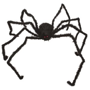 P'tit Clown - Araignée Géante Halloween Décoration, Effrayante et Réaliste, Ambiance Terrifiante (Araignée géante Noir, 2,50 m)