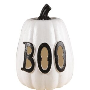 P'TIT CLOWN - 22957 - Citrouille Halloween Lumineuse - Décoration Automne Intérieur, Extérieur - Effet Éclatant - (Citrouille Boo, 26 cm)