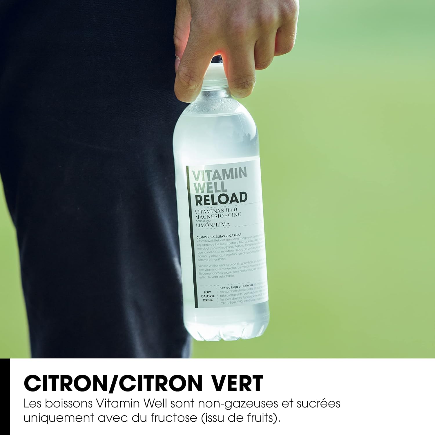 Vitamin Well - Boissons enrichies en vitamines et en minéraux goût citron, citron vert, 12x500ml (Reload) – Image 3