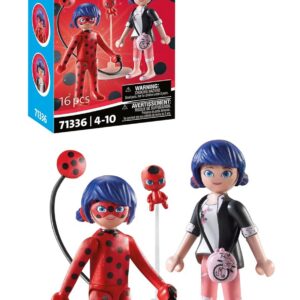 Playmobil 71336 Miraculous : Marinette & Ladybug - Miraculous - Comprend Marinette, Ladybug, Kwami Tikki et Divers Accessoires - Les Aventures de Ladybug et Chat Noir - Dès 4 Ans