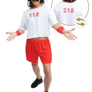 P’TIT CLOWN - 23360 - Costume, Déguisement 118 218 - T-Shirt réversible, Short, Bandeau, Poignets - Pour Carnaval, EVG, EVJF, Festivals, Nouvel An, Fêtes à Thèmes - Polyester - Adulte - Taille S/M