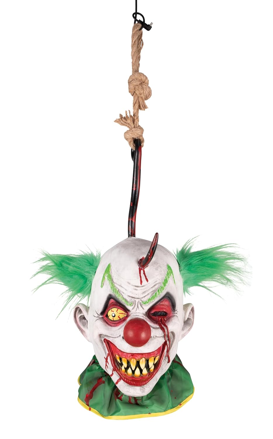 P'tit Clown - 10110 - Tête de Clown à Suspendre - Décoration Halloween - Idéale pour Maison Hantée, Soirée à Thème ou Jardin - Latex - Hauteur 60 cm