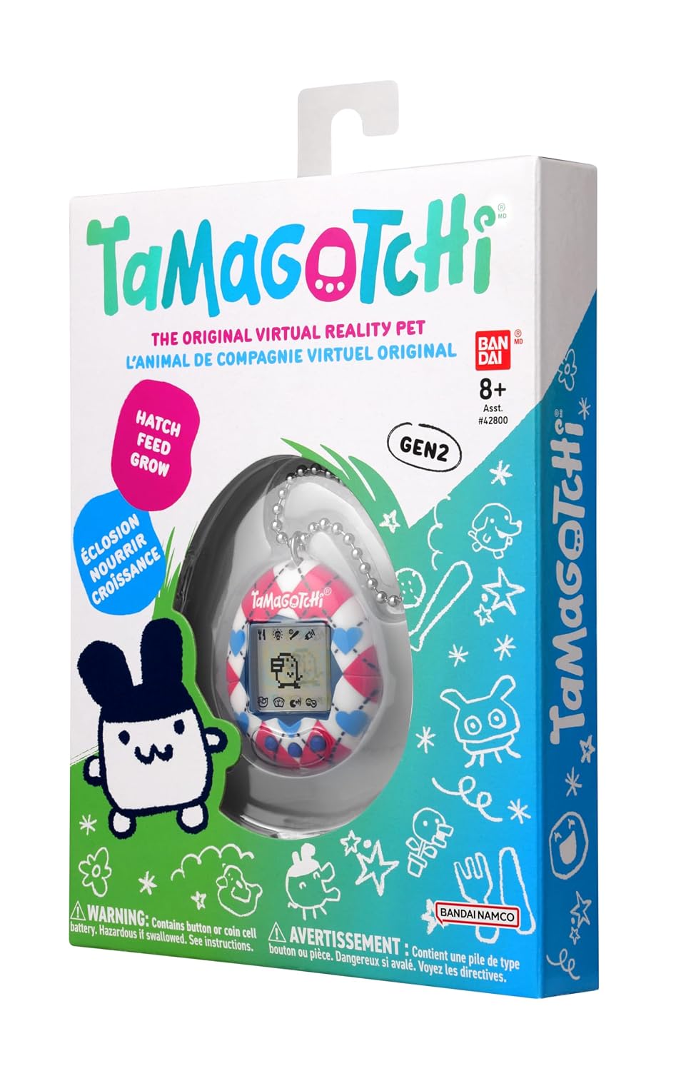 BANDAI Tamagotchi Original — Animal électronique virtuel Argyle Heart – Image 5