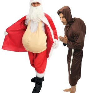 P'TIT CLOWN - 54360 - Ventre ou Bosse Rembourré - Beige - Pour Compléter Déguisement Père Noël, Costume Bossue, Femme Enceinte - Accessoire Idéal pour Carnaval, Fête Costumée, Théâtre, Cosplay, Humour