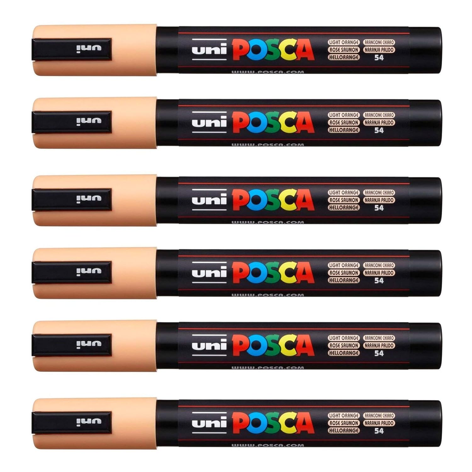 POSCA Uni-Ball PC-5M Lot de 12 balles Orange clair