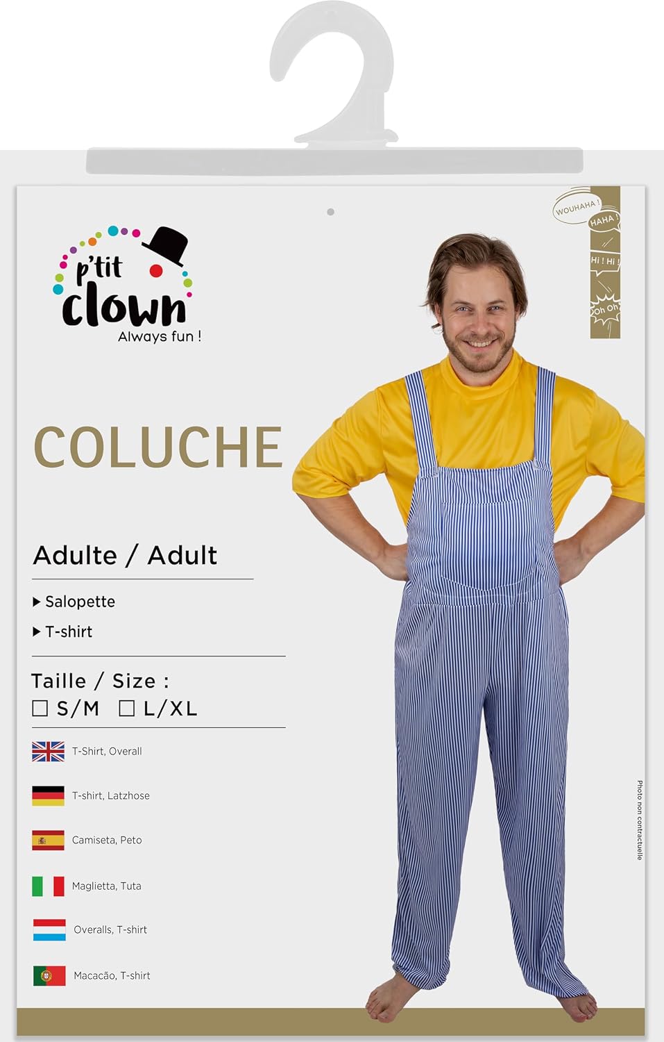 P'TIT CLOWN — Déguisement Coluche Adulte S/M – Image 4