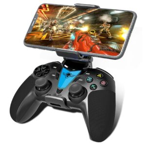 Manette Telephone Android Bluetooth avec Bouton Programmable + Support Smartphone Inclus - Compatible Iphone, Apple TV, iOS, Android, PS4, PS3 et PC Gamer - Jouez à Fortnite, Call of Duty sur Mobile