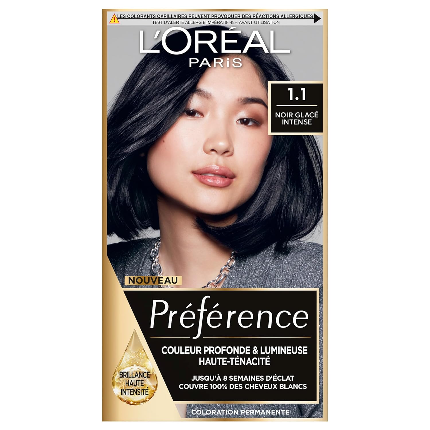 L’ORÉAL PARIS Préférence — Coloration permanente Noir Glacé 1.1