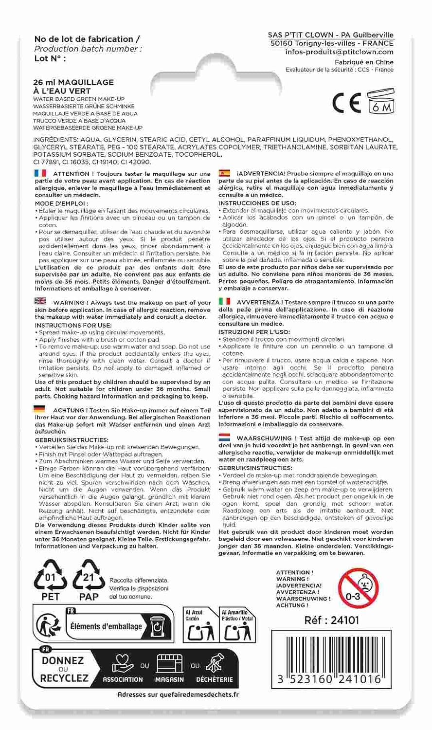 P'TIT CLOWN — Fard à l’Eau avec Pinceau Vert – Image 2