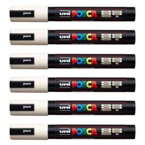 POSCA Uni-Ball PC-5M Lot de 12 marqueurs Ivoire