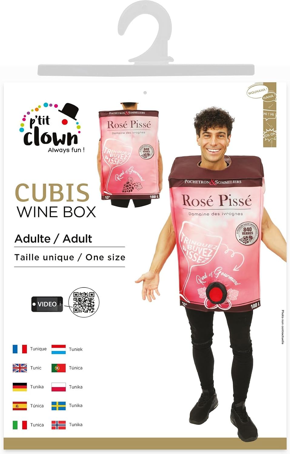 P'TIT CLOWN — Déguisement Adulte Bouteille Taille Unique – Image 4