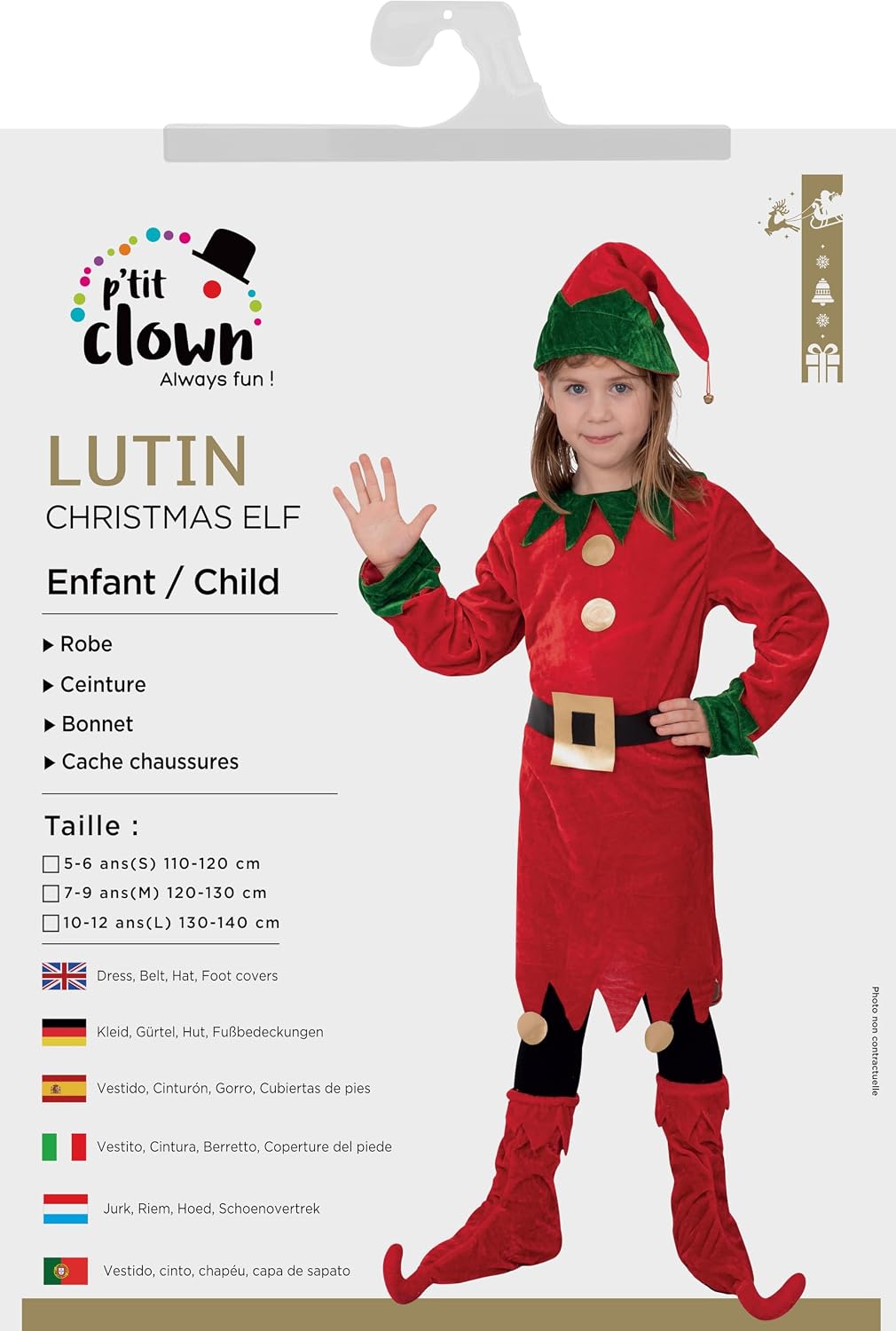 P'TIT CLOWN — Costume de Lutin de Noël pour Enfant – Image 4