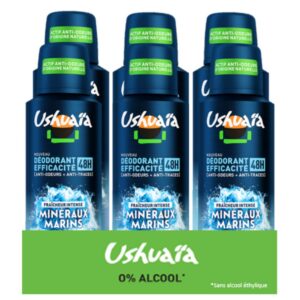 Ushuaïa Déodorant Spray Homme Minéraux Marins - Lot de 6