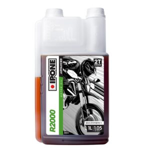 IPONE – Huile Moteur Moto 2 Temps R2000 RS - Usage Urbain - Semi-Synthétique – Compatible Mélange et Injection - Meilleurs démarrages - Réductions des Emissions de Fumée - 1L