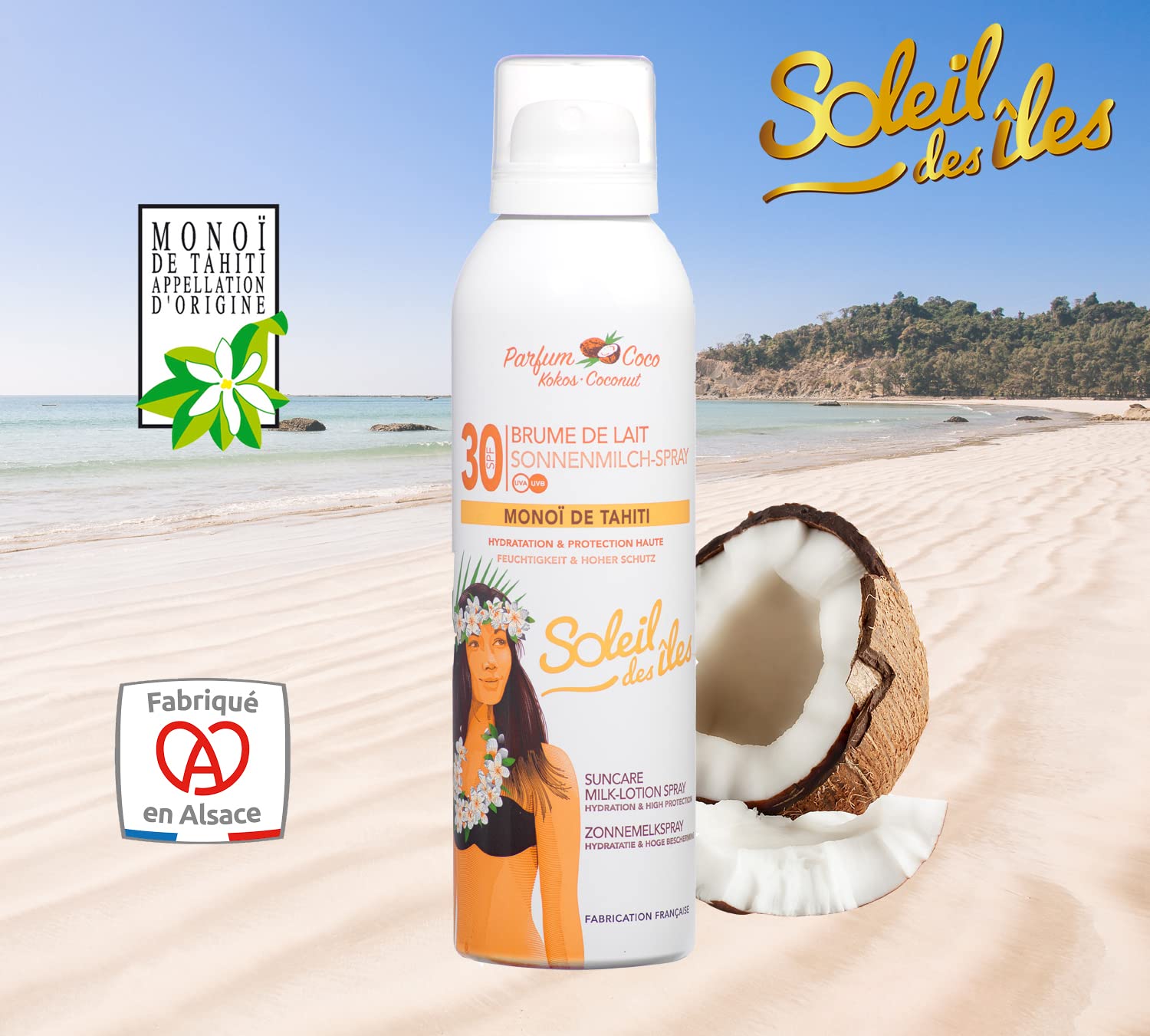 SOLEIL DES ÎLES — Brume de lait solaire Monoï de Tahiti SPF30 – Image 6