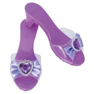 P’TIT Clown - 24569 - Chaussures de Princesse Enfant - Mules à Talons Filles 5 cm - Accessoire Tenue Robe de Princesse - Déguisement Carnaval, Anniversaire, Noël, Nouvel an - Taille Unique - Violet