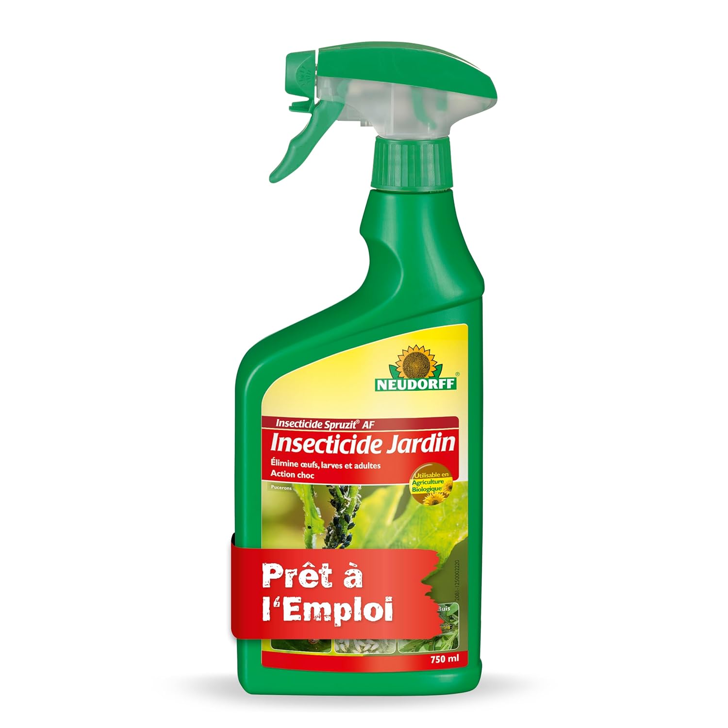 Neudorff Spruzit Insecticide Jardin - Combat les adultes, les larves et les œufs des pucerons, cochenilles et autres ravageurs. Action choc. Prêt à l'emploi, 750 ml