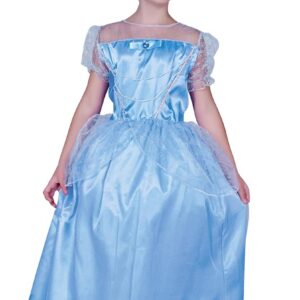 P'TIT CLOWN - Déguisement Princesse Fille - Fairytale Princess - Costume Enfant - Robe Parfaite pour Anniversaires, Carnaval, Cosplay, Fêtes Costumées et Évènements à Thème (Bleu, 3-4 ans)