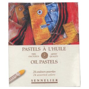 Sennelier Lot de 24 pastels à l'huile assortis, bois, verre, métal, 24 pièces